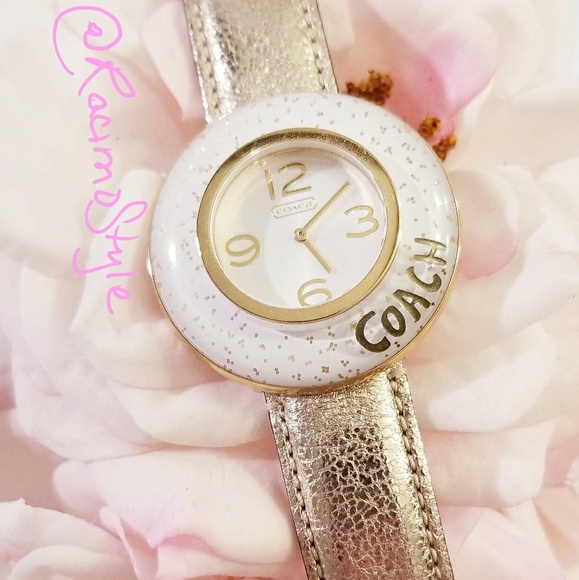 Coach Accessories - Coach gold and white watch